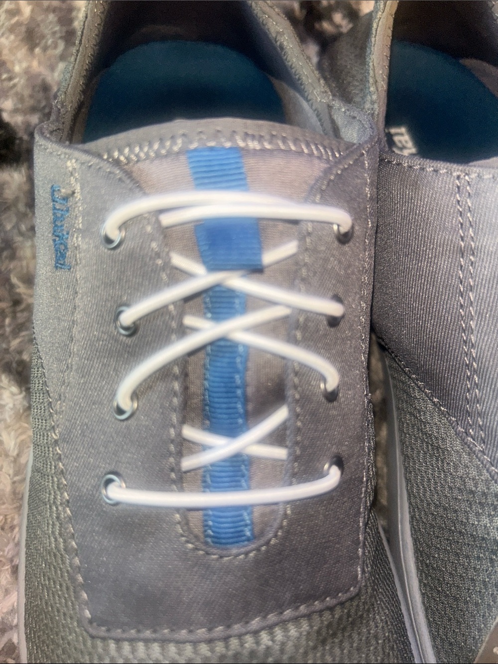 OluKai Men's Gray and Blue Casual Slip-On Sneakers - Picture 3 of 4